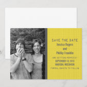 黄色のバイナリーコード写真 Save the Date 招待状 (正面/裏面)