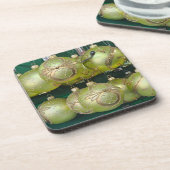 黄色のバウブルクローズアップビューのコースター コースター (左側)