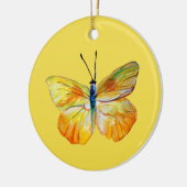 黄色のバタフライウォーター色drawingCircleオーナメント セラミックオーナメント (左)