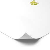 黄色のバターカップ花の水色 ポスター (角)