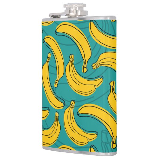 黄色のバナナ:黒のアウトラインヴィンテージ フラスク (左)
