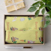 黄色のバニーとニンジンのパターン 薄葉紙 (ギフト)