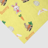 黄色のバニーとニンジンのパターン 薄葉紙 (詳細)