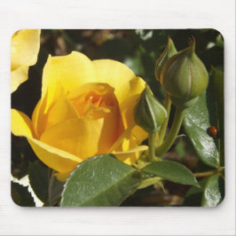 黄色のバラとテンジウムマウスパッド マウスパッド