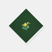 黄色のバラとバラ スタンダードカクテルナプキン (角)