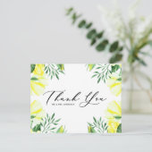 黄色のバラと牡丹のブーケ結婚の感謝 ポストカード (スタンド正面)