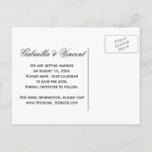 黄色のバラと白の真珠の日付を保存 案内ポストカード (裏面)