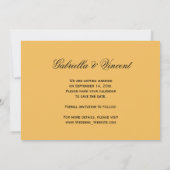 黄色のバラと白の真珠の結婚式の日付を保存 招待状 (裏面)