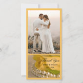 黄色のバラと白の真珠結婚の感謝 サンキューカード (正面)