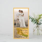 黄色のバラと白の真珠結婚の感謝 サンキューカード (スタンド正面)