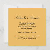 黄色のバラと真珠の結婚式の日付を保存 セーブザデート (裏面)