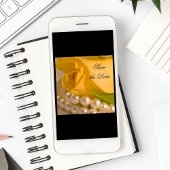 黄色のバラと真珠の結婚式の日付を保存 セーブザデート