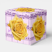 黄色のバラと紫の音楽ハートの好意ボックス フェイバーボックス (裏面サイド)