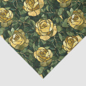黄色のバラと緑のステンドグラス効果 薄葉紙 (詳細)