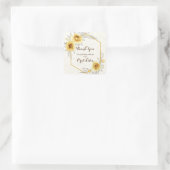 黄色のバラのジオメトパーソナライズされたリ名Haldi Gif スクエアシール (バッグ)