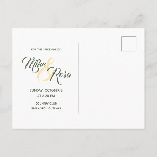 黄色のバラのテキサス州 – ジンガム州日付を保存 ポストカード (裏面)