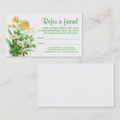 黄色のバラのデイジーは友人の名刺を参照 紹介カード (正面/裏面)