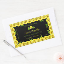 黄色のバラのフレーム 黒の商品パッケージラベル