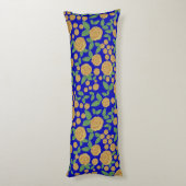 黄色のバラのフローラが青 ボディピロー (裏面 (縦))