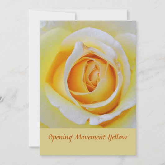 黄色のバラのフローラのマクロフォト サンキューカード (正面)