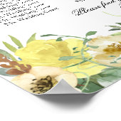 黄色のバラのフローラシーティングチャート ポスター (角)