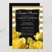 黄色のバラのブライダルシャワー招待状 招待状 (正面/裏面)