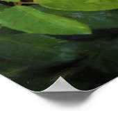 黄色のバラのプリントに落ちる雨滴 ポスター (角)