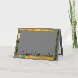 黄色のバラの写真パターン |グレー シーズンカード