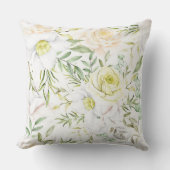 黄色のバラの屋外用スロー枕 アウトドアクッション (正面)