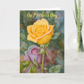 黄色のバラの庭園 フローラルアート 母の日のカード カード (正面)