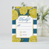 黄色のバラの応答カード 出欠カード (スタンド正面)