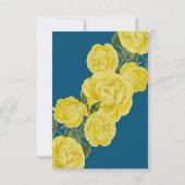 黄色のバラの応答カード 出欠カード (裏面)