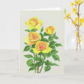 黄色のバラの悔やみや弔慰グリーティングカード カード (黄色い花)