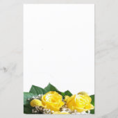 黄色のバラの文パーソナライズされた房具 (裏面)