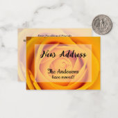 黄色のバラの新しいアドレスのお知らせ ノートカード (正面/裏面インサイチュ)