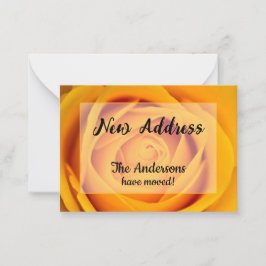 黄色のバラの新しいアドレスのお知らせ ノートカード