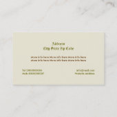 黄色のバラの水彩付きヴィンテージ花瓶 名刺 (裏面)