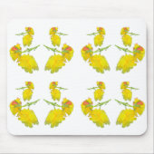 黄色のバラの生地。 マウスパッド (正面)