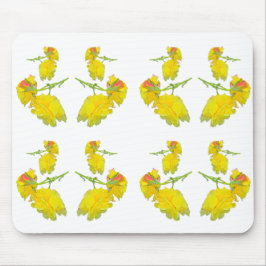 黄色のバラの生地。 マウスパッド