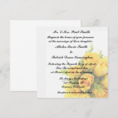 黄色のバラの結婚式招待のお知らせ 招待状 (正面/裏面)