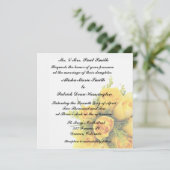 黄色のバラの結婚式招待のお知らせ 招待状 (スタンド正面)