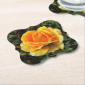 黄色のバラの自然 ペーパーコースター (アングル)