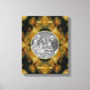 黄色のバラの花あなた自身の写真を作成 キャンバスプリント