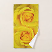 黄色のバラの花のバスルームのタオルのセット バスタオルセット (ハンドタオル)