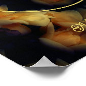 黄色のバラの花のフレーム独自の写真を作成 ポスター (角)