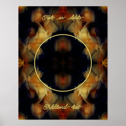 黄色のバラの花のフレーム独自の写真を作成 ポスター (正面)