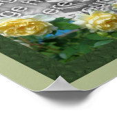 黄色のバラの花のフレーム独自の写真を作成 ポスター (角)