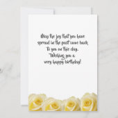 黄色のバラの花の花束 80歳の誕生日カード (裏面)