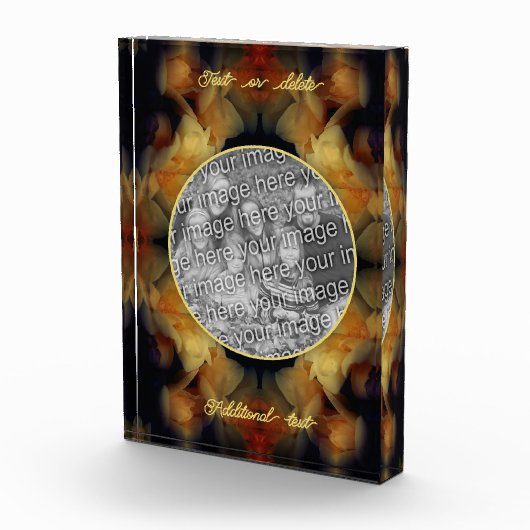 黄色のバラの花は自分の花を作成 フォトブロック (右)