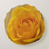 黄色のバラの花びらの円形の枕 ラウンドクッション (裏面)